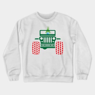 Jeep Lover Gifts Grinnch Wearing Face Mask Funny Christmas 2020 Crewneck Sweatshirt